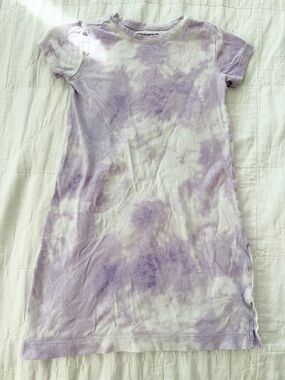 Crewcuts Lavender and White Tie-Dye Tee Dress